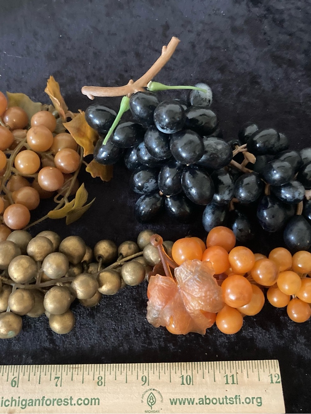 Decorative Grape Clusters Bowl Filler 70s Fake Fruit Accents Vintage